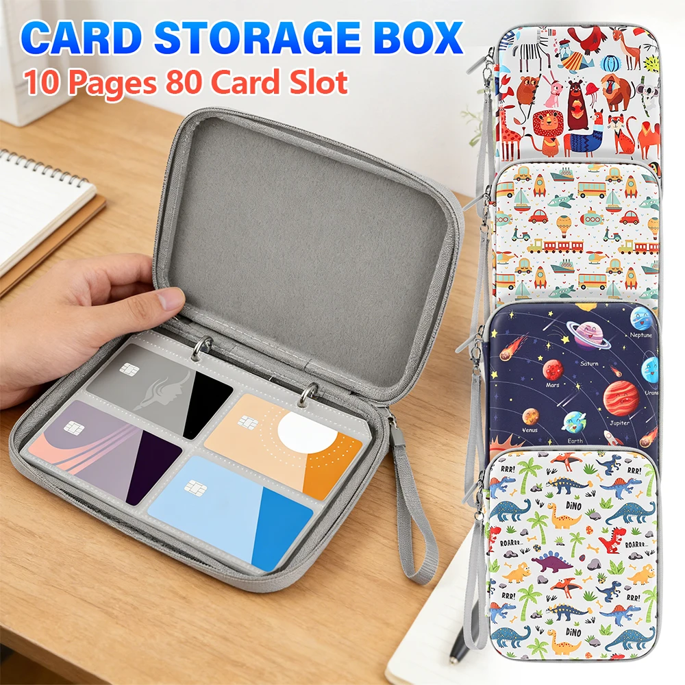 10 Pages 80 Card Slot Card Pack Portable Card Storage Bag with Zipper Large Capacity Game Card Holder Collection Book for Adult