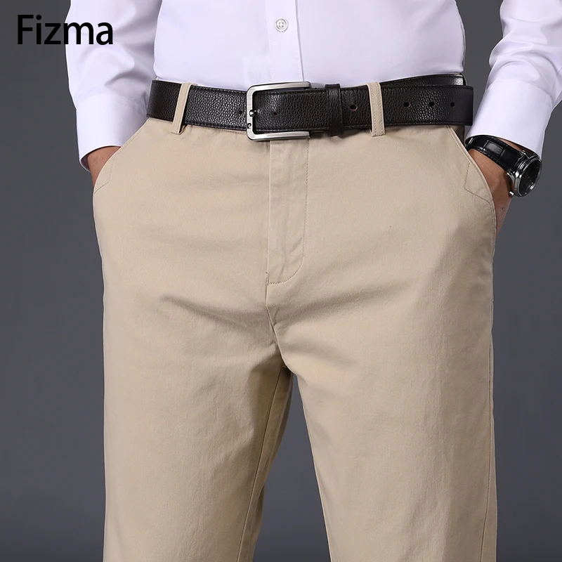 

Fizma Brand Men's Spring Fashion Business Casual Pants Suit Pants Male Classic Solid Elastic Straight Formal Trousers Size 28-40