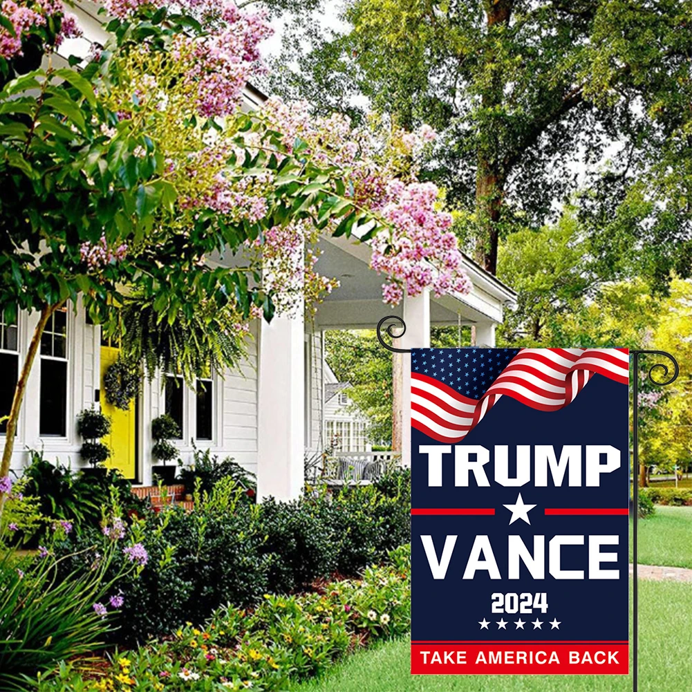 Drapeaux décoratifs double face pour la maison, bannière Trump Vance, drapeau de jardin extérieur, sensation de jardin, 2024, 2024