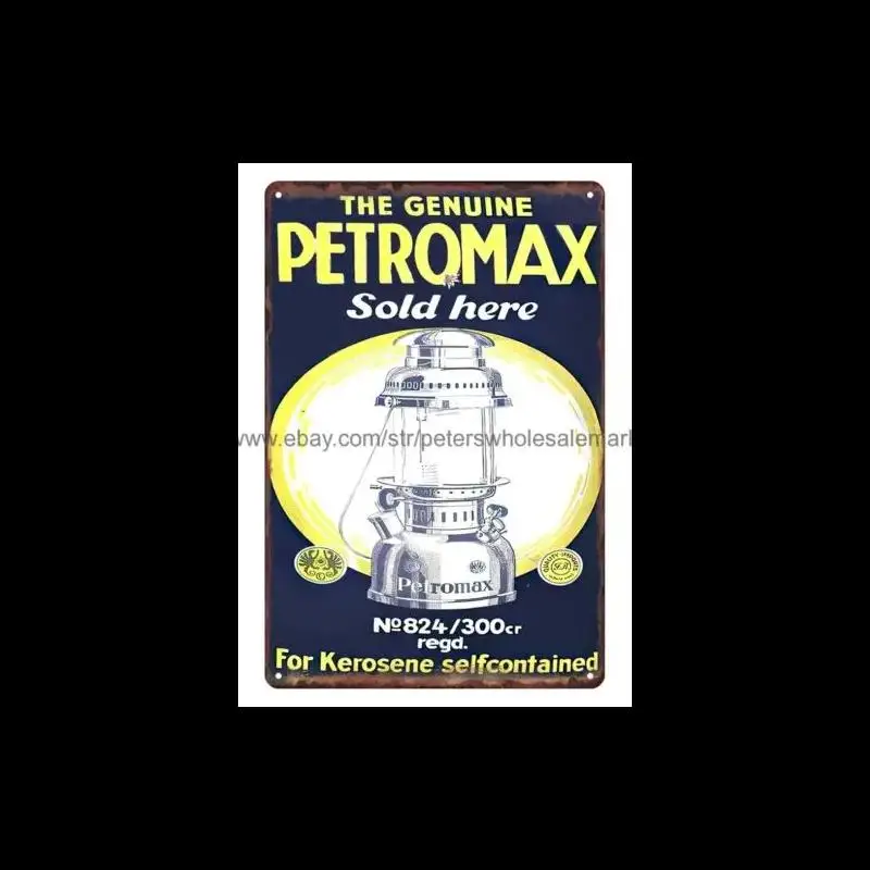 Vintage PETROMAX Kerosene Lantern Metal Tin Sign  Rustic Reproduction Wall Decor for Living Room Home Decor Retro Poster Prints