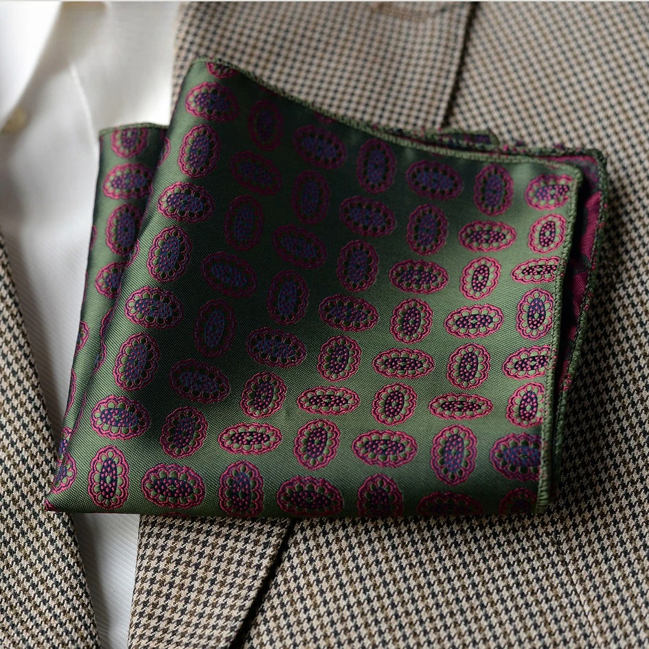 30 Item Luxury Square Print Patterns High-quality Soft and Elegant Handkerchiefs Suits Men's Decorativepocket Square Scarves25cm
