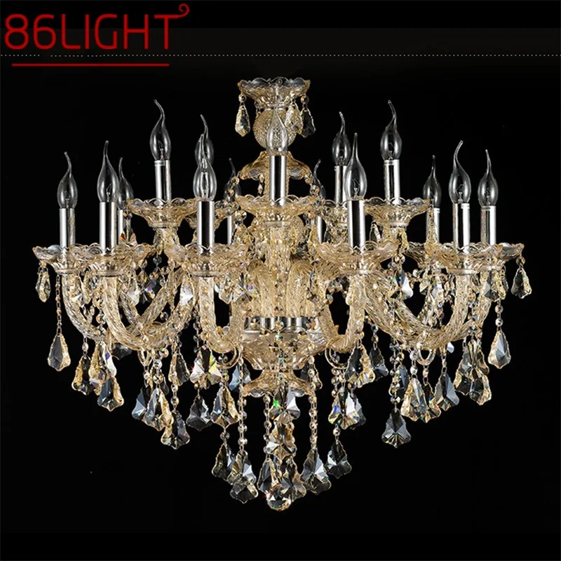 

86LIGHT European Style Chandelier Lamps LED Crystal Candle Pendant Hanging Lighting Luxury Fixtures for Home Hotel Villa Hall