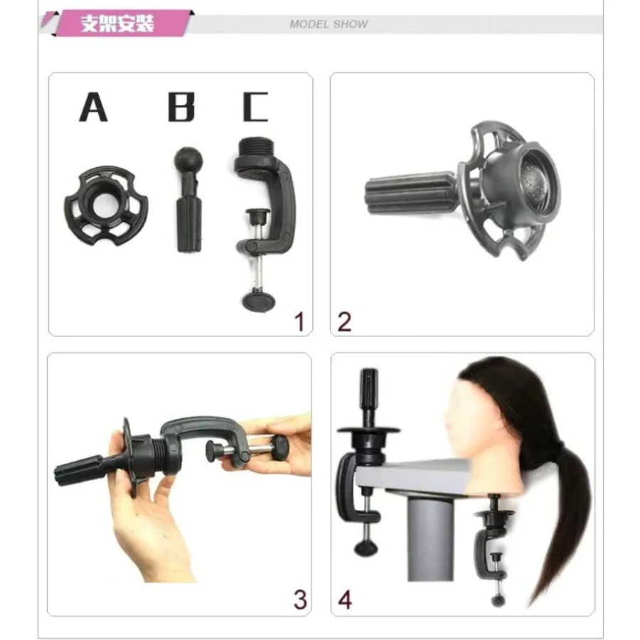 Cabeça de manequim de 16 polegadas com 100 cabelo humano para prática de cosmetologia: ferramenta realista de treinamento de estilo de cabelo e trança, ideal para