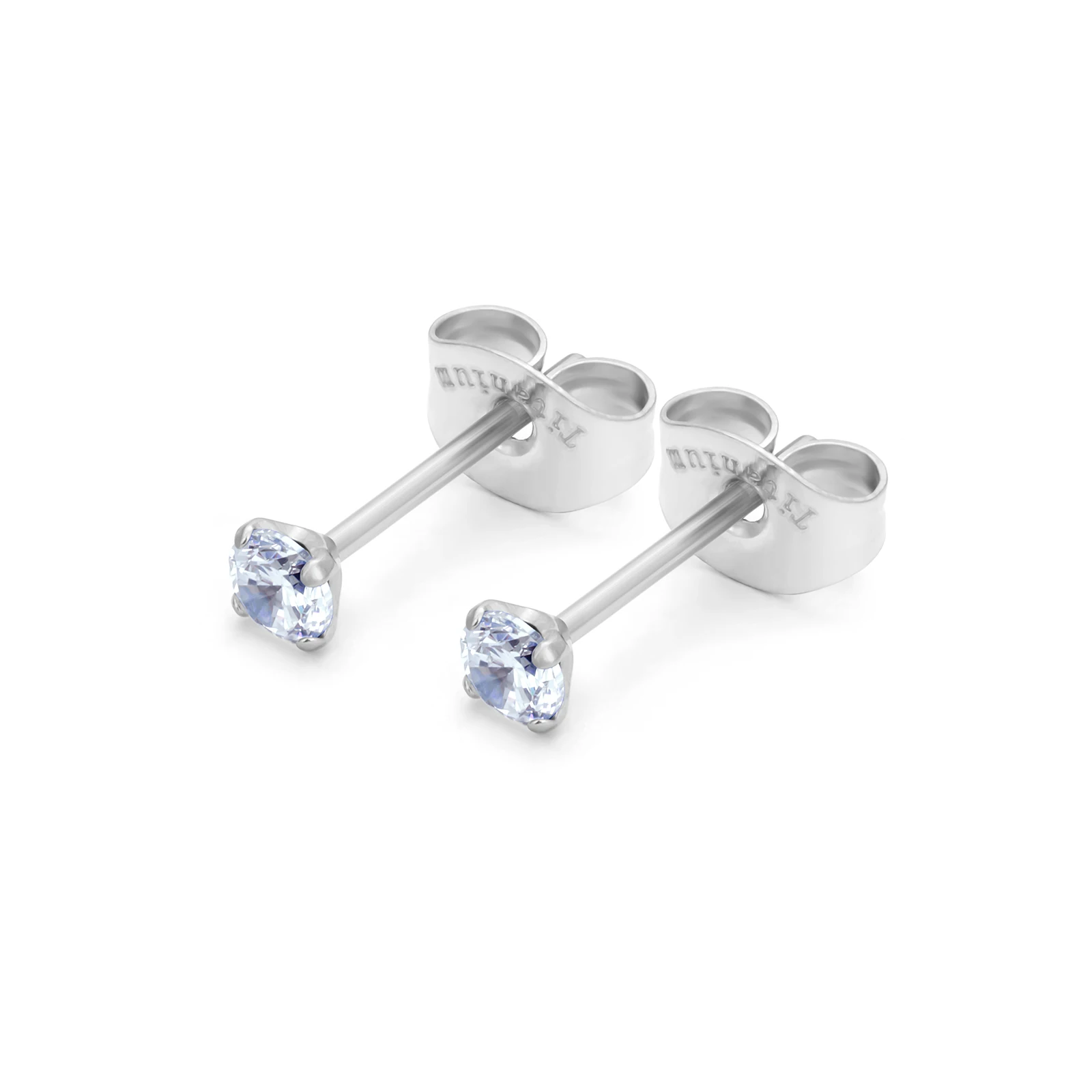 20G G23 Titanium stud Earring for women fashion crystal small earrings 3MM 4MM 5MM F136 Piercing Jewelry