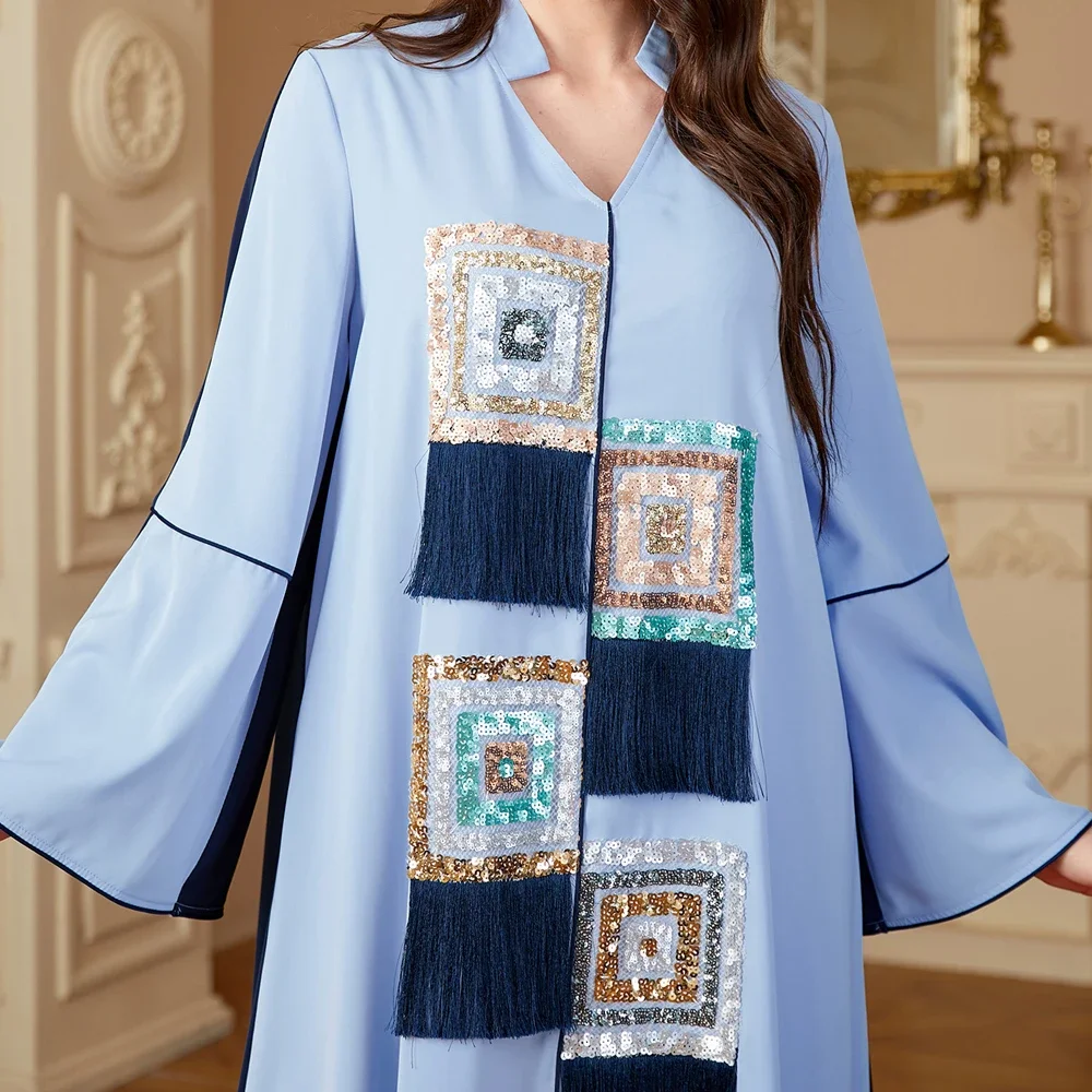 

Абая с блестками Дубай Роскошный кафтан Женский мусульманский макси Вечернее платье Арабский халат Турецкий кафтан Marocain Femme Musulmane Abaya