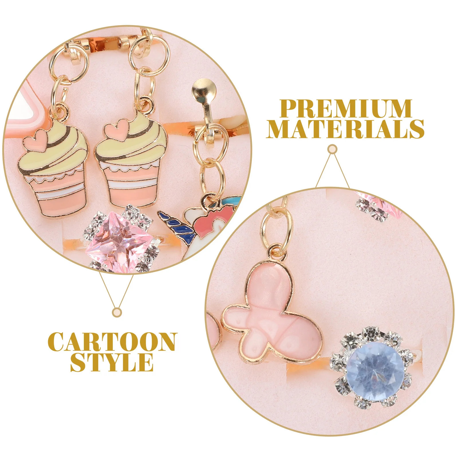 

1 set 1 Set No Hole Earrings For Cartoon Style Painless Clip On Ear Clips Durable Ear Decorations Play Jewelry Set