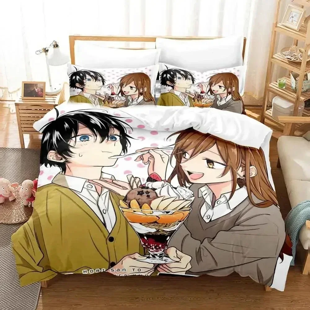 Luxury New 3D Print Anime Hori san to Miyamura kun Horimiya Bedding Set Duvet Cover Bed Set Quilt Cover Pillowcase Queen Size