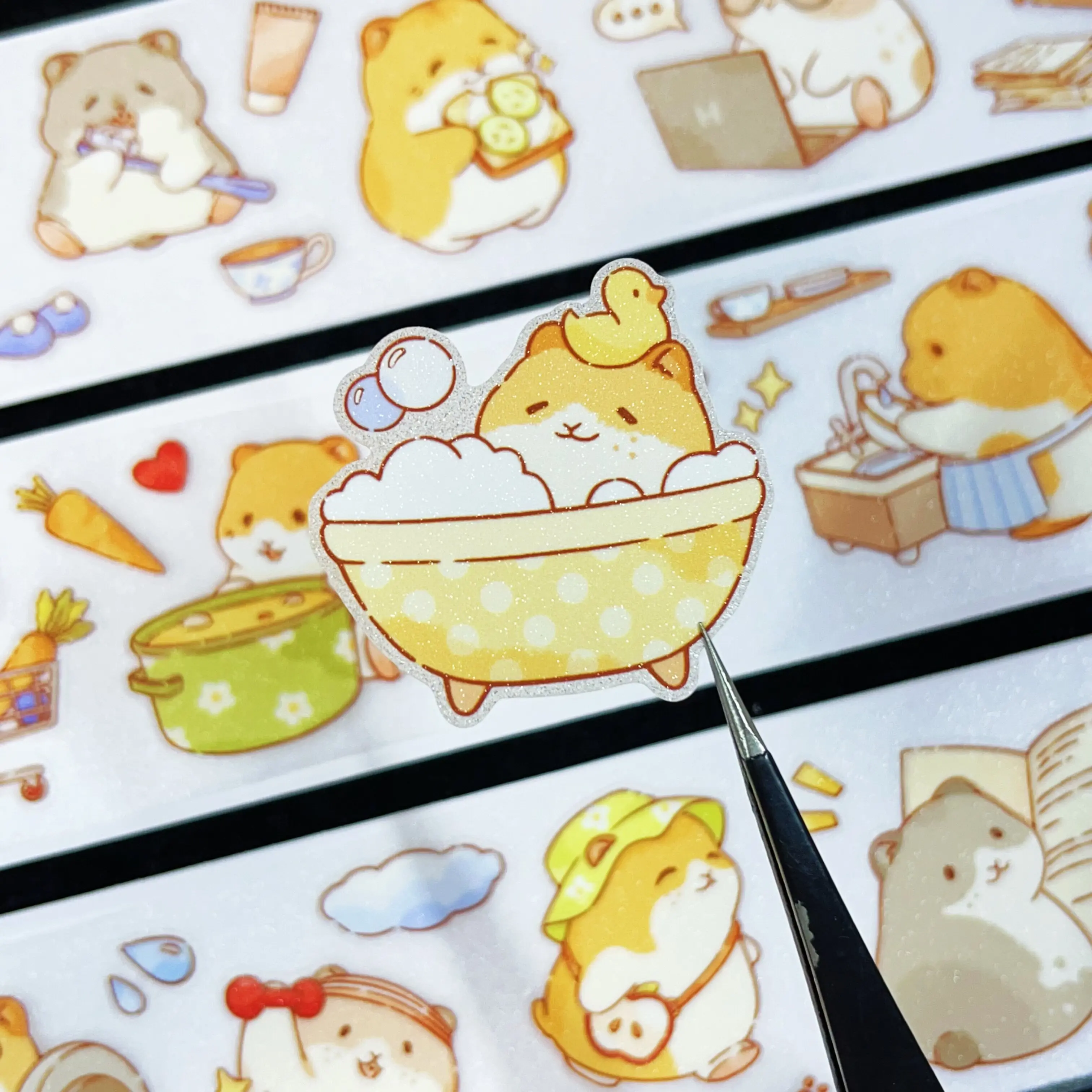 CatmintTeahouse Cute Mouse Diary Cute Little Animal Pet Washi Tape Journal Collage Sticker Roll
