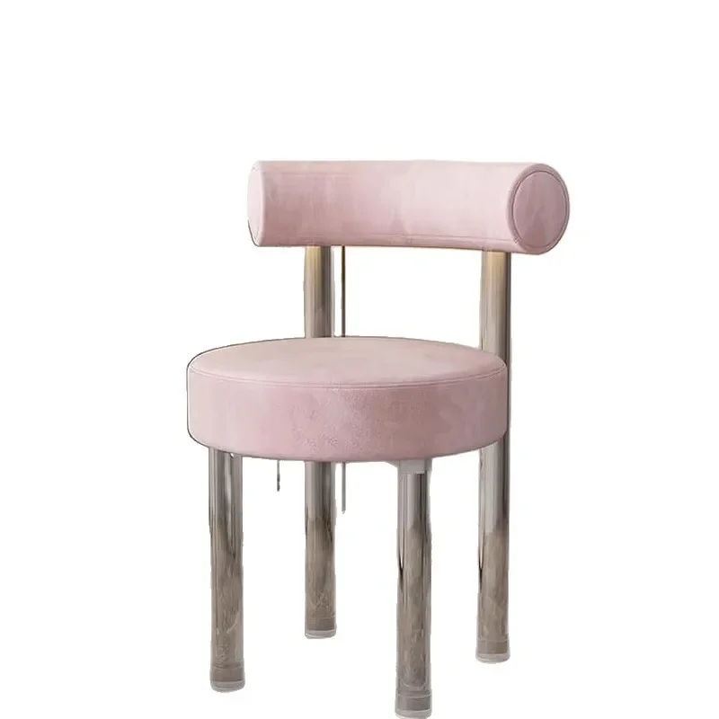 Simple transparent acrylic chair backrest household high-end dining chair makeup chair small apartment ins style