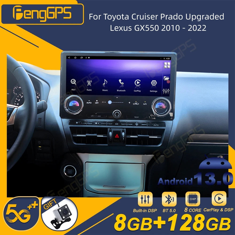 For Toyota Cruiser Prado Upgraded Lexus GX550 2010 - 2022  Android Car Radio Wireless Carplay Stereo Receiver Autoradio Screen