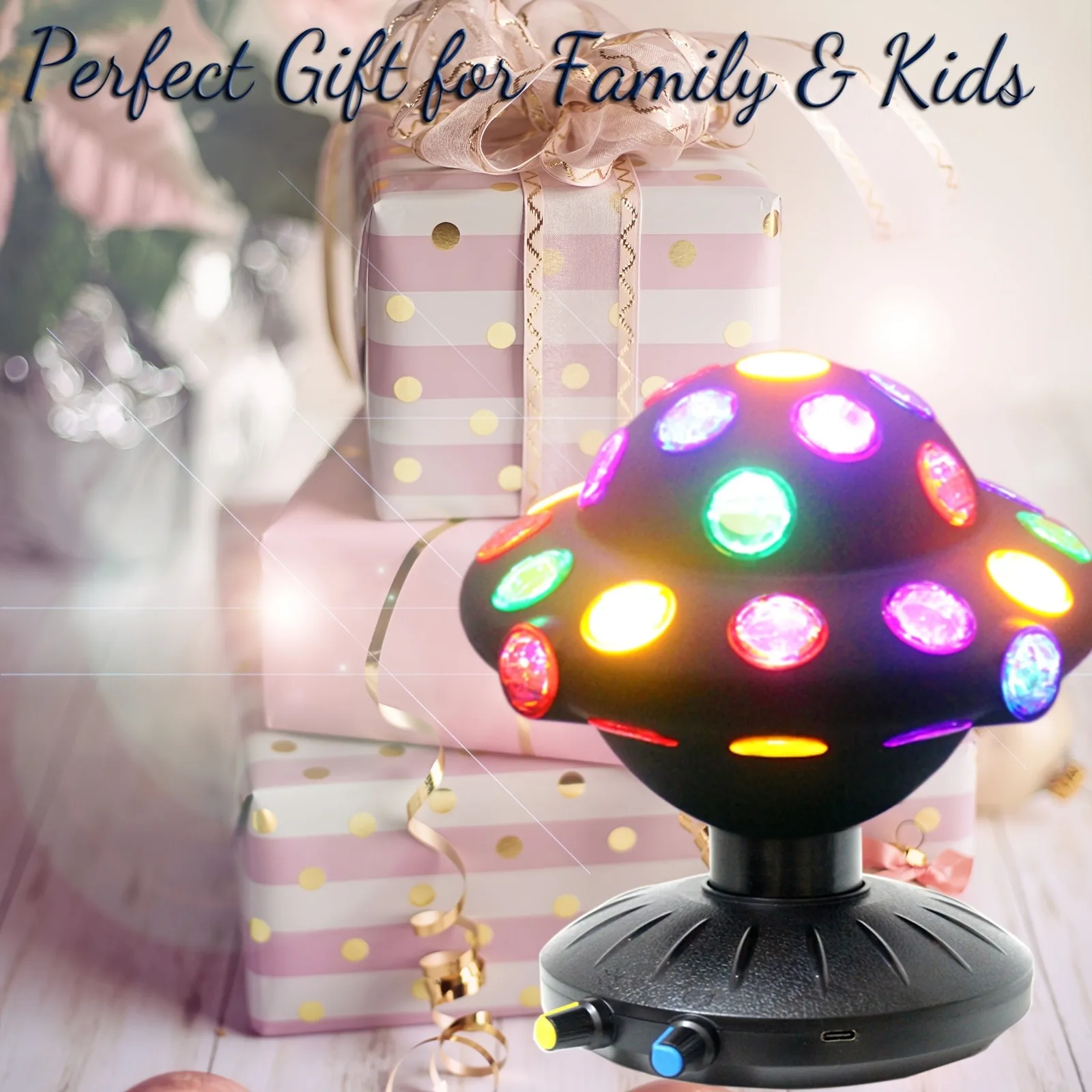 

Ufo Disco Ball Led Novelty Light Projector, 360-Degree Rotating Speed/Brightness Adjustable Light, Used for Stress Relief, Parties, Lighting, Halloween, Christmas, Birthdays, Festivals, Clubs, Bars (Usb/Battery Powered)