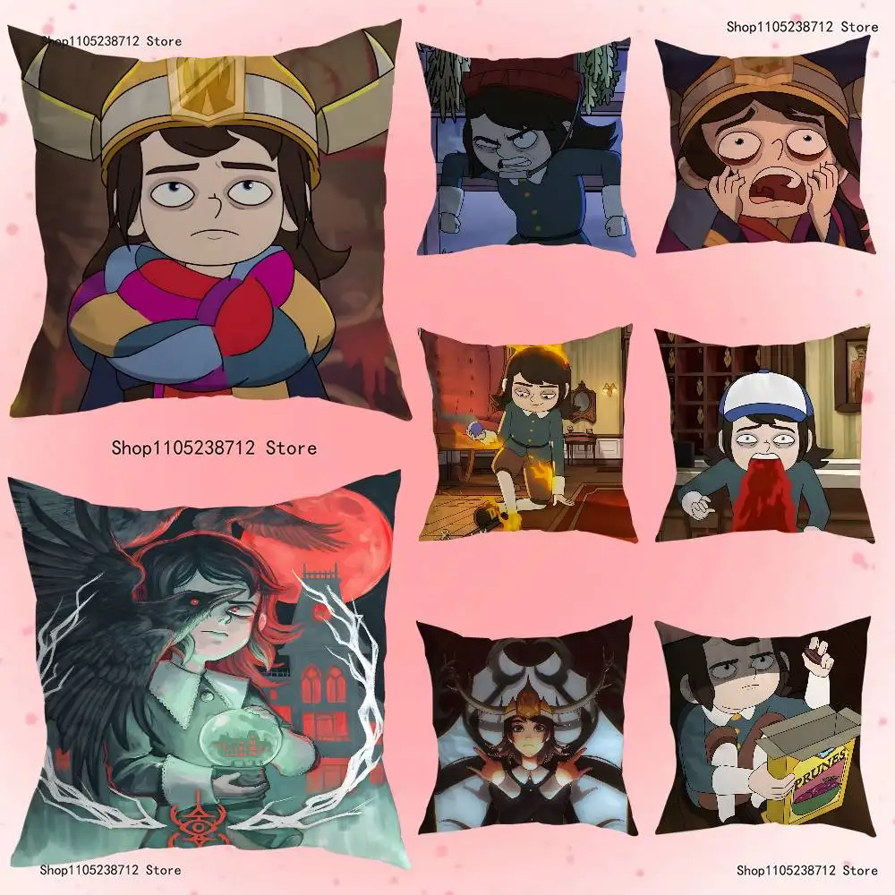 

Cartoon Abaddon H-HauntedS H-Hotel Pillow Case For Sofa Decor Car Office Room Printing Cushion Cover Decorations and Protector