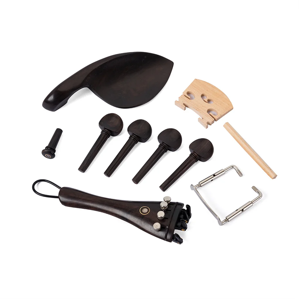 

4/4 3/4 Violin Stringed Instrument Tuning Pegs Tailpiece Bridge Endpin Chinrest Professional Kit Presents for Player