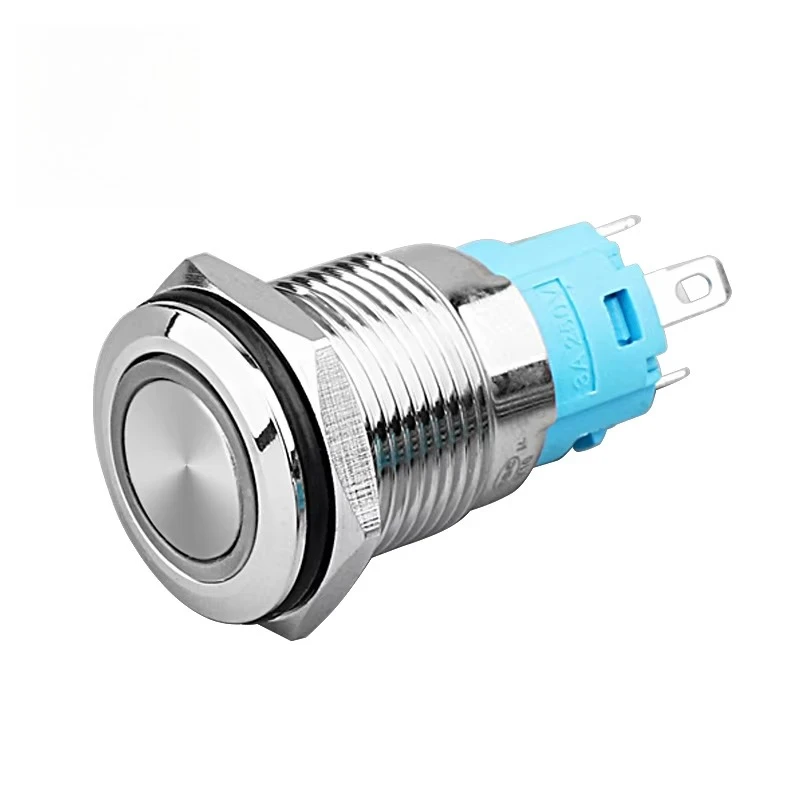 LB16A2 Metal Push Button Switch With Red/Green/Blue LED Light Ring Ring Power Supply Standard Waterproof IP65