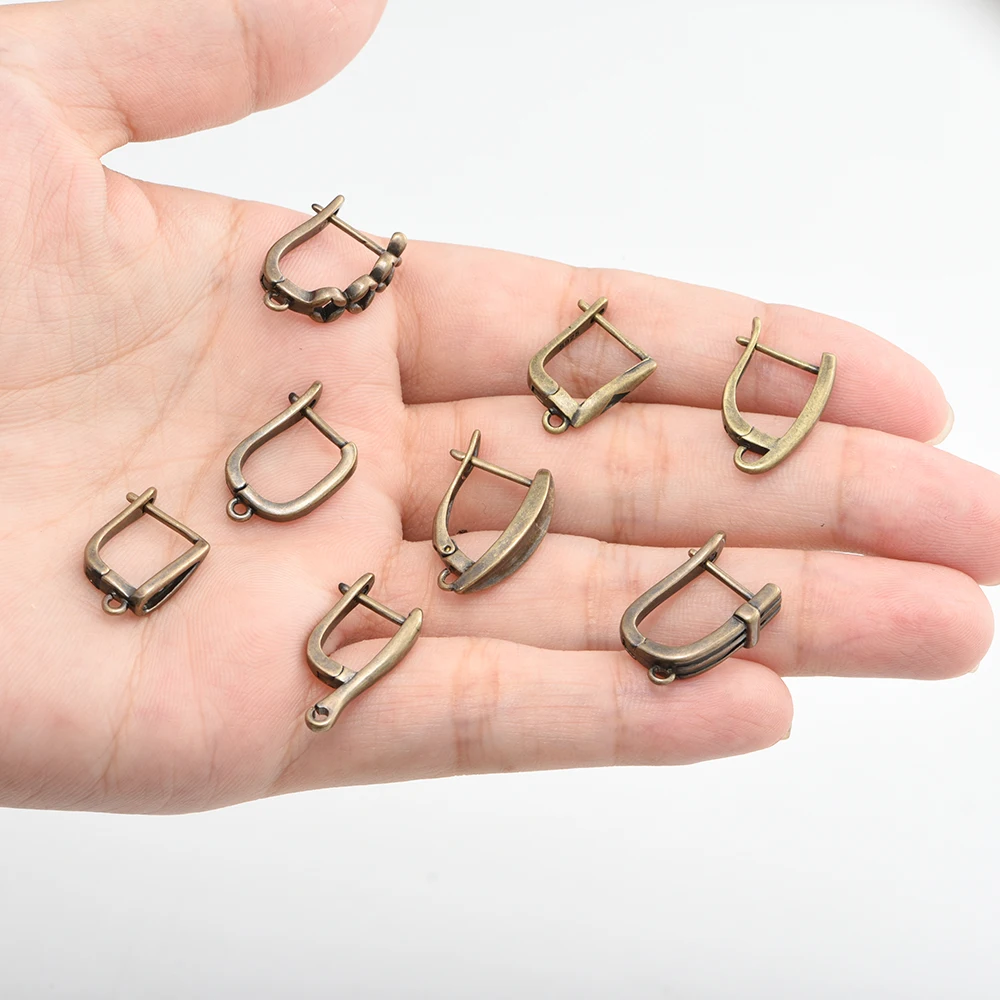 1 Pair Wholesale Antique Bronze Anti-Allergy Basic Earwires Fastener Earring Hooks For Woman Jewelry Making Supplies Accessories