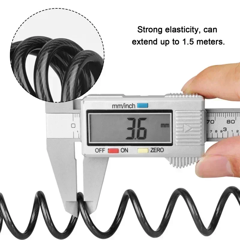 4-digit password anti-theft combination cable bike lock mountain/road bike helmet lock durable waterproof bike lock - view 6