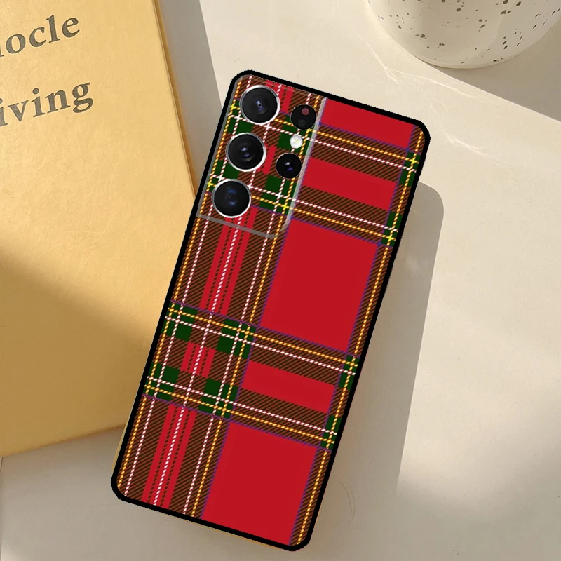 Clan Stewart Dress Tartan Plaid Pattern Case For Samsung Galaxy S21 S22 Ultra S20 FE S8 S9 S10 Note 10 Plus Note 20 Ultra Cover