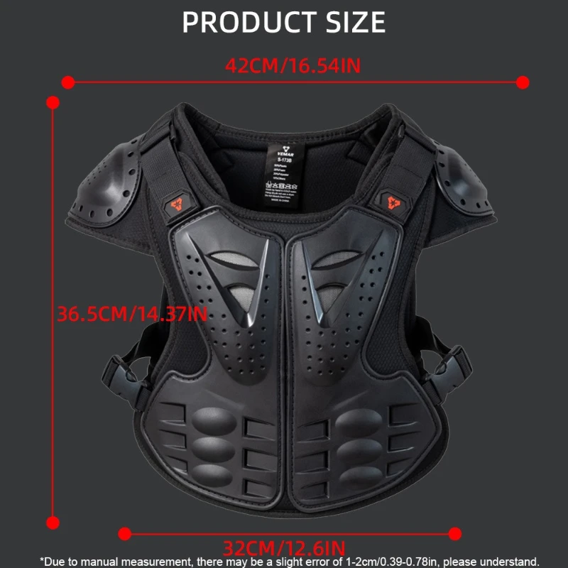 VEMAR Kids Motorcycle Riding Body Armor Children Motocross Back Vest Chest Spine Cycling Protective Gear