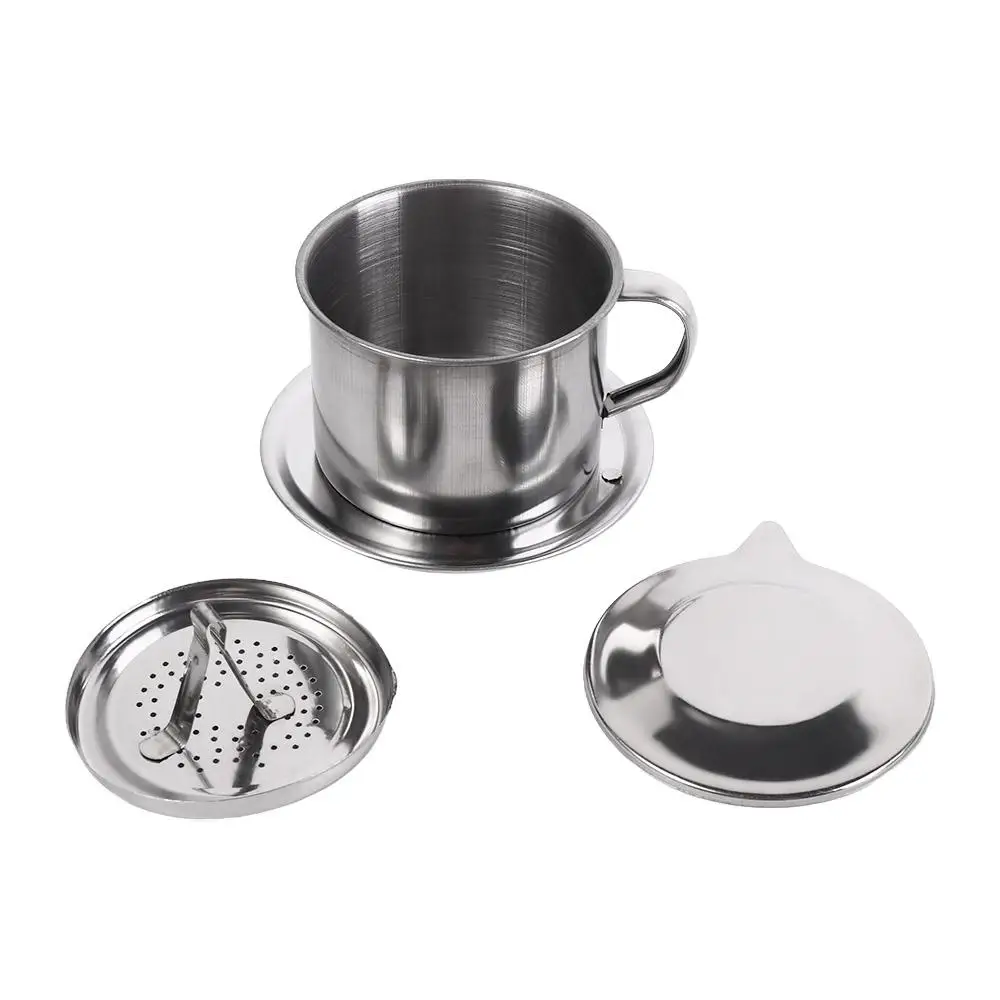 Stainless Steel Coffee Drip Filter Durable Portable Vietnamese Coffee Maker Versatile Silver Coffee Infuser Cup Travel