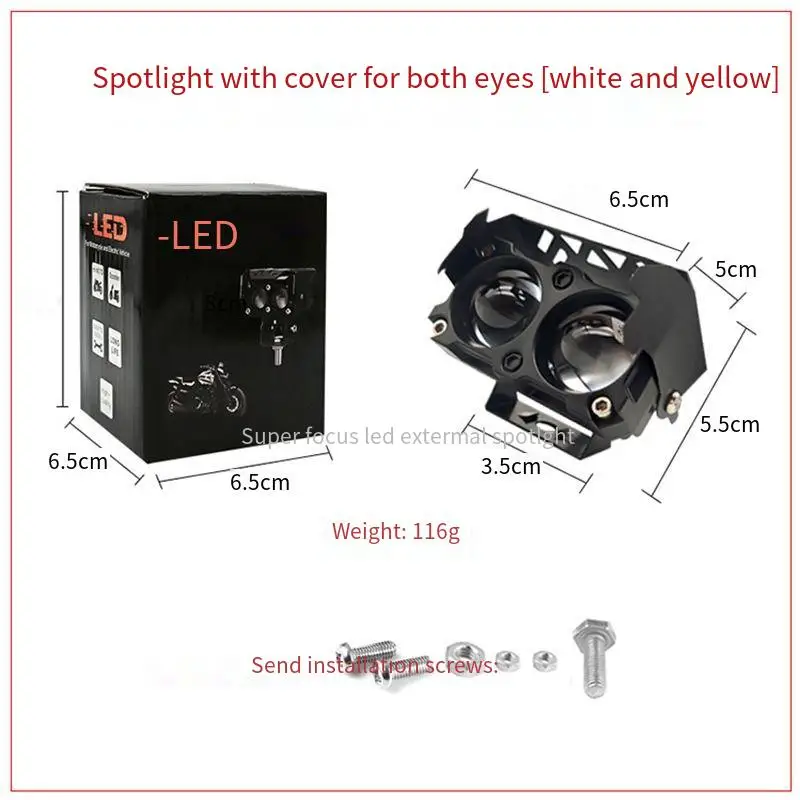 

Motorcycle LED Projector Headlight 12V 40W 3000K 6000K High Low Beam for Bike Upgrade