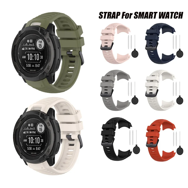 26mm Rubber Sports Strap For Garmin instinct 2X Solar Tactical Fenix 8 7 6 5 3 5X 6X 7X Pro Fenix3 3HR  Enduro 2 3 Silicone Band