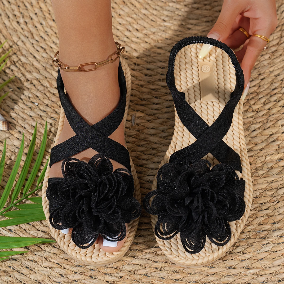 Women Sandals Summer Sexy Leisure Shoes for Women Soft Sole Light Weight Flat Shoes Female Comfortable Daily Walking Sandals