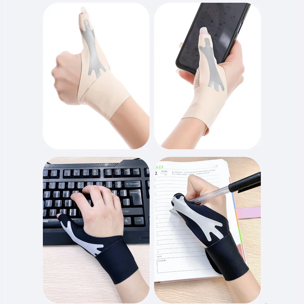 1 Pcs Adjustable Thumb Wrist Compression Sleeve for Arthritis Pain - Men and Women Elastic Liner for Plastic Splint, Home, Work