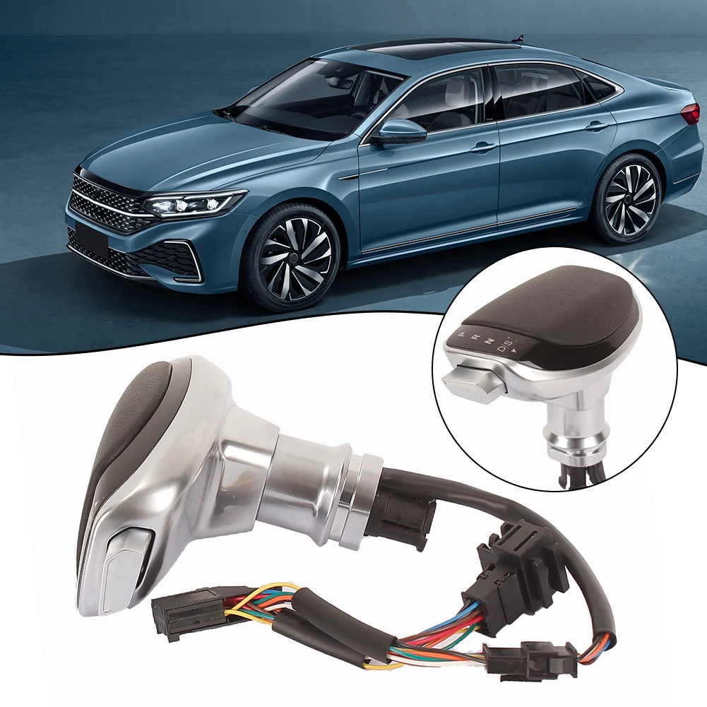 مقبض ناقل الحركة الأوتوماتيكي LED باللون الأسود + الفضي متوافق مع Golf MK6 MK7 R لـ Passat B7 B8 CC R20 لـ Magotan #5