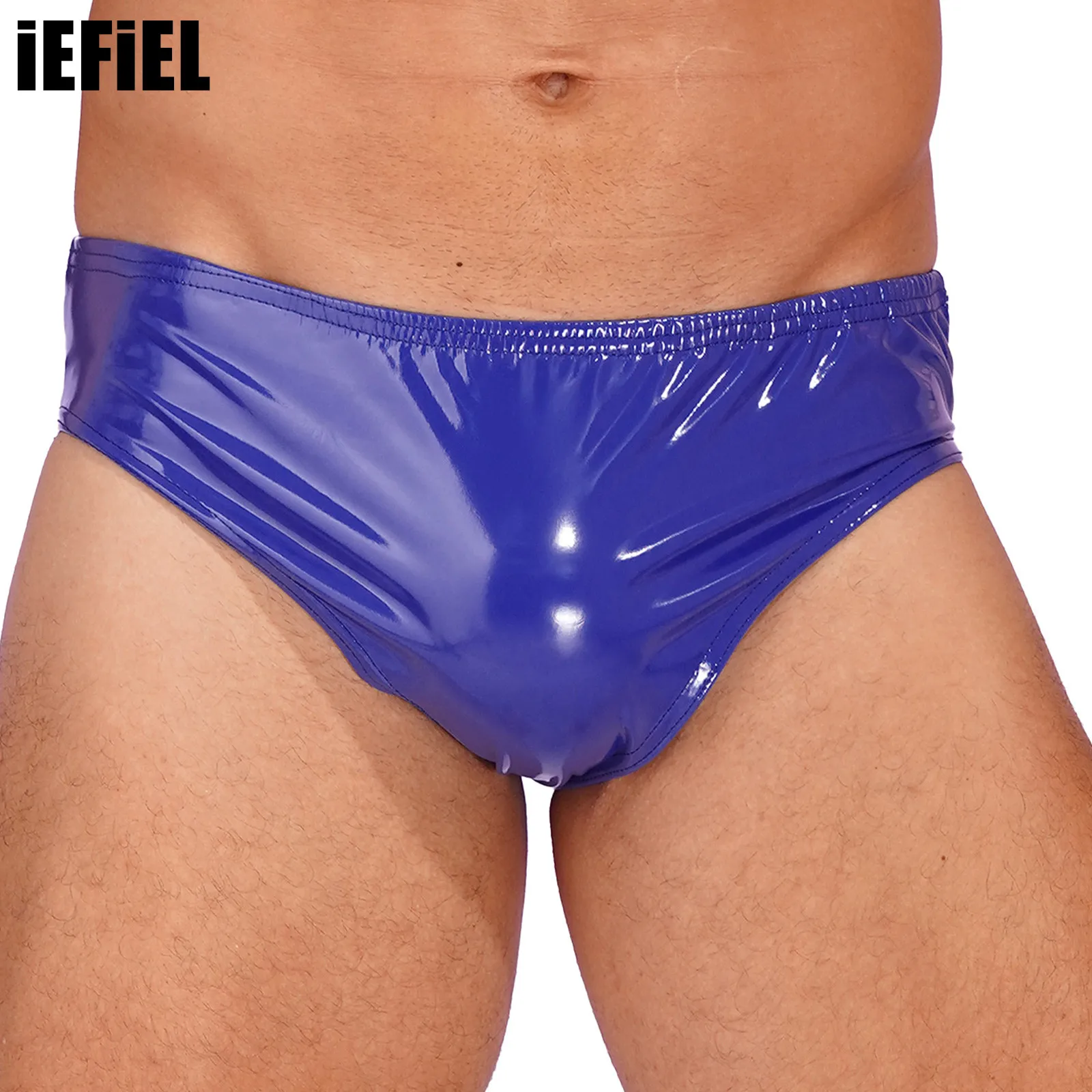 

Mens Wet Look Patent Leather Briefs Underwear Club Dancing Performance Elastic Waistband Underpants