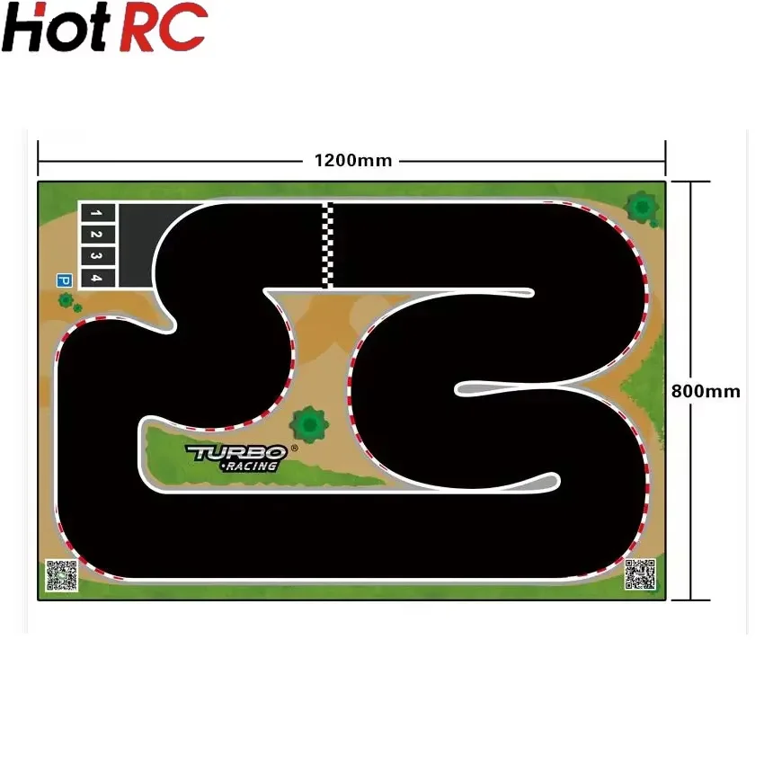 New 120x80cm Portable Turbo Racing Rubber Mat 1:76 RC Mini Car Track Race Accessory for Table Racing Car