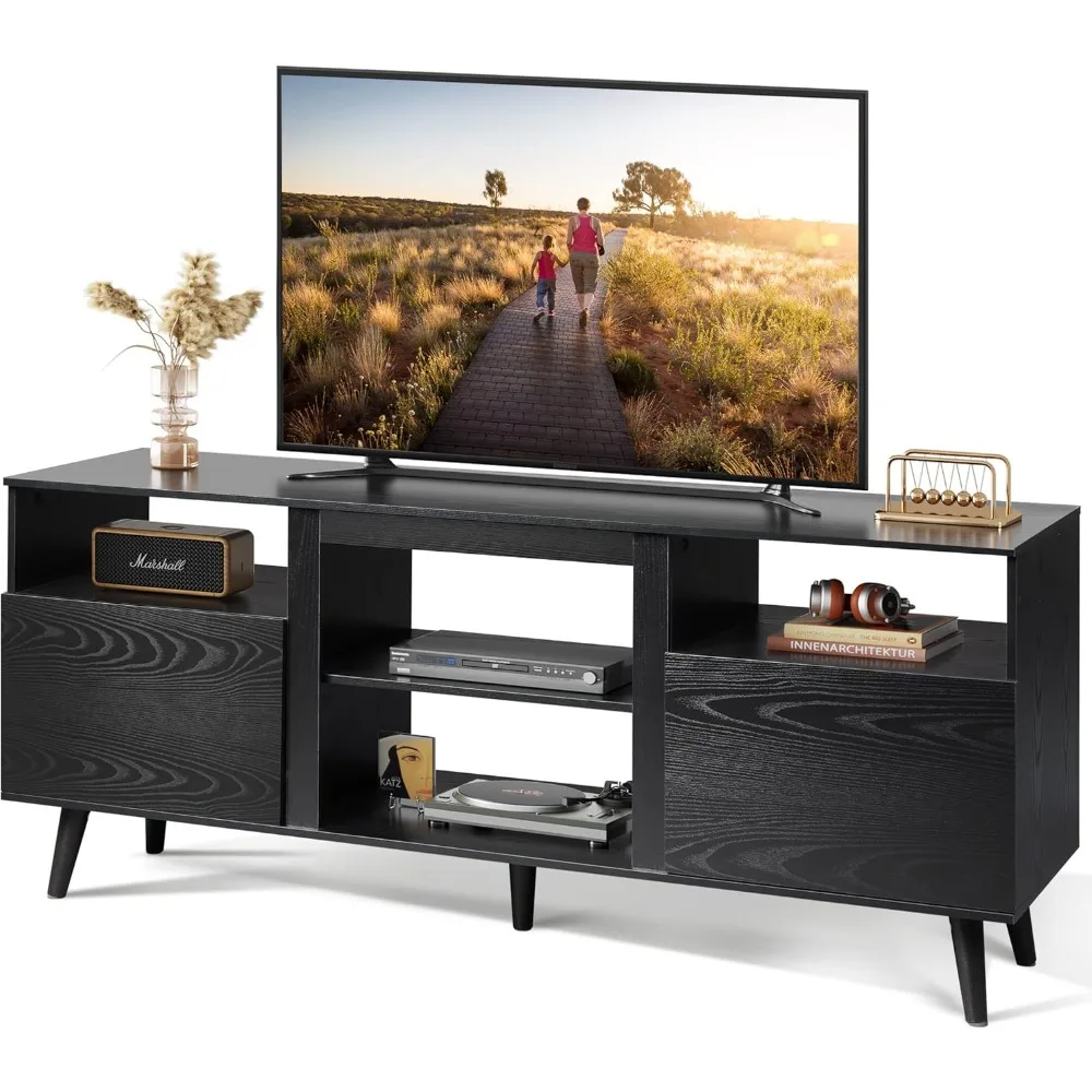 

TV Stand for 65 Inch TV, 58 inch Entertainment Center with 2 Storage Cabinets, Media Console for Living Room, Bedroom and