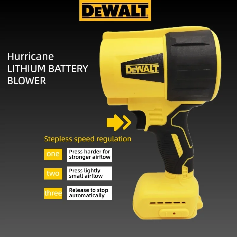 DEWALT 30000RPM Cordless Air Blower, Handheld Turbo Violent Fan Dryer, 20V Rechargeable Dust Blowing Tool