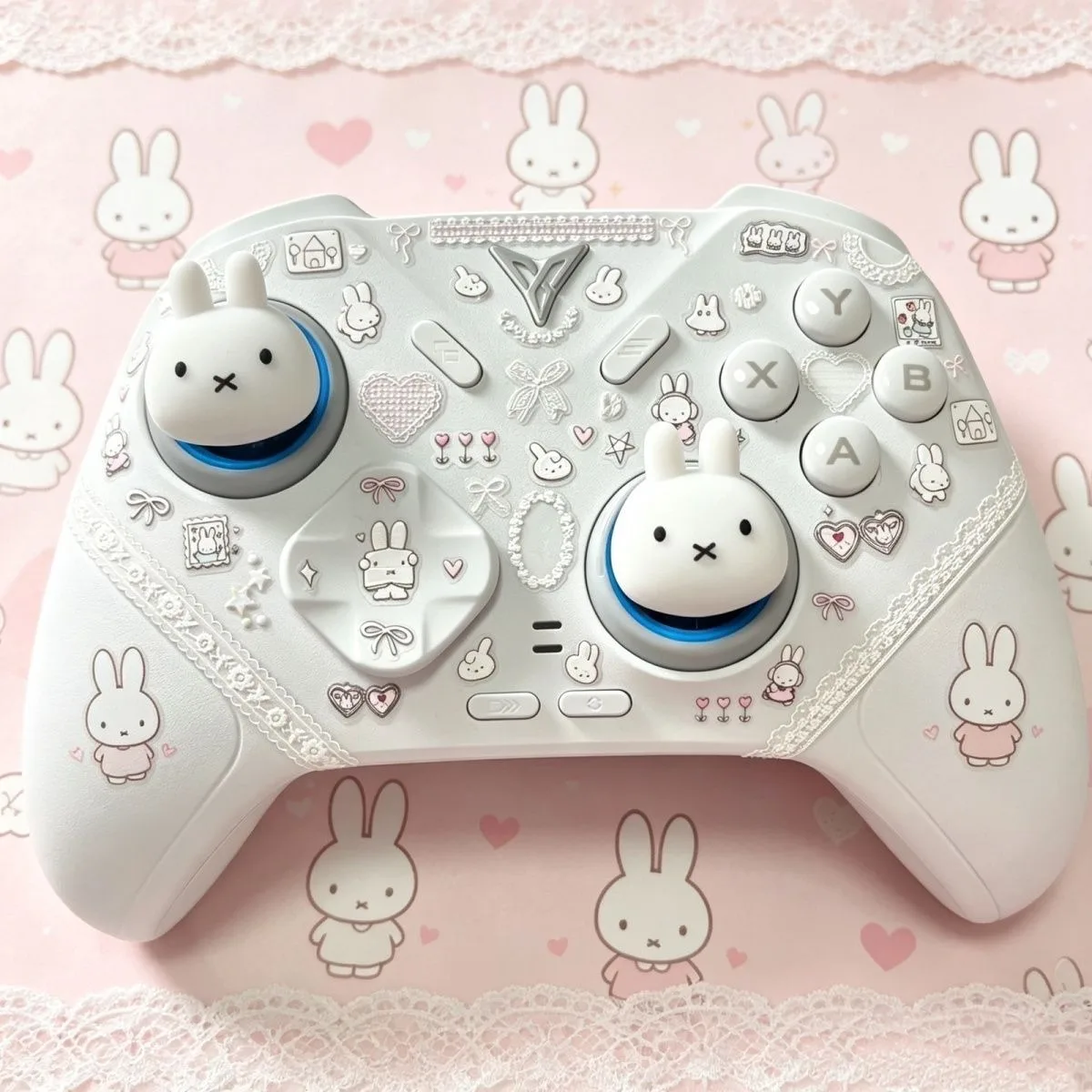 Cartoon Miffy Rabbit Cat Paw Thumb Grip Caps Game Joystick Protector for PS5 NS Pro Xbox Betop Controller Handle Button Cover