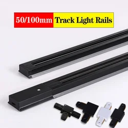 FÜHRTE Track Licht Schiene 0,5 M 1M 2 Draht Elektrifizierte Schiene Mit Flecken Führte Track Lampe für Kleidung Shop home Beleuchtung Schienen Scheinwerfer