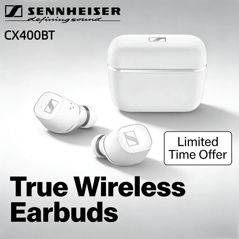 Беспроводные наушники Sennheiser CX 400BT True Wireless, оригинальные, с активным шумоподавлением, Bluetooth 5.1, aptX HiFi Sound, IPX4, спортивные наушники