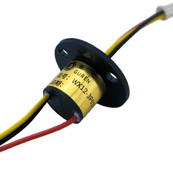 OD 12.4mm 3-way 2A cap-type circuit slip ring Low power rotating wire connector Collector rotary joint