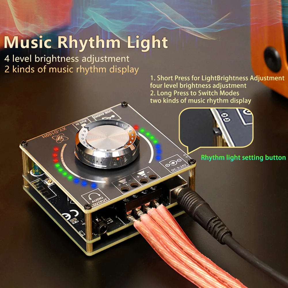 100W*2 Digital HiFi Audio Amplifier Board XY-D100H Bluetooth 5.1 100W+100W 2.0 Channel Stereo Sound Amplifiers AMP Module AUX