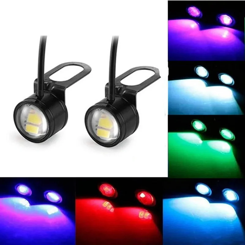 2pcs LED Strobe Motorcycle Light Headlight Fog Lamp High Power 12V Motor Accessories Flashing Eagle Eye Lamp Driving Light