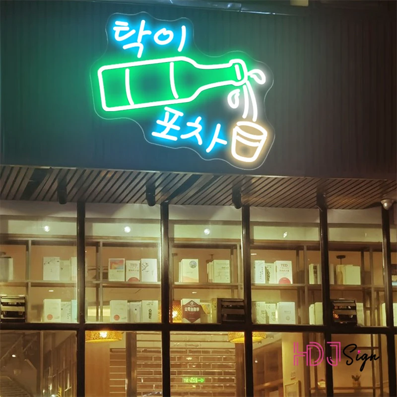 Korean Soju Beer Neon Sign Lights Bar Decoration Restaurant Neon Lights Signs Neon Led Sign Business Logo Led Lights Sign