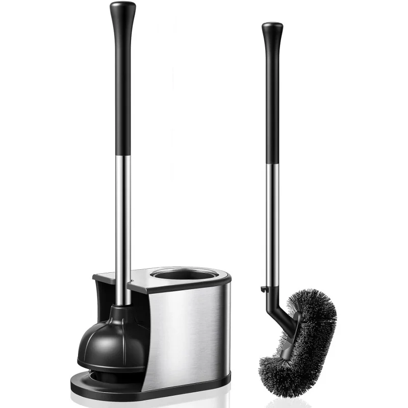 

Комбинированный набор для унитаза из нержавеющей стали 2-в-1: вантуз и щетка – нержавеющий, сверхпрочный очиститель с изогнутыми щетинками для эффективной чистки