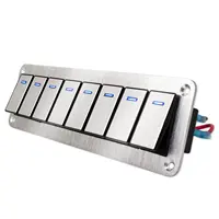 Panel de interruptor basculante de Metal 2-8 LED para barco marino, camión, caravana, enchufe de coche, disyuntor, Panel de interruptor de palanca, barco