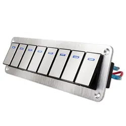 Metal  2-8 LED Rocker Switch Panel for Marine Boat Truck Caravan Car Socket Circuit Breaker Toggle Switch Panel Boat
