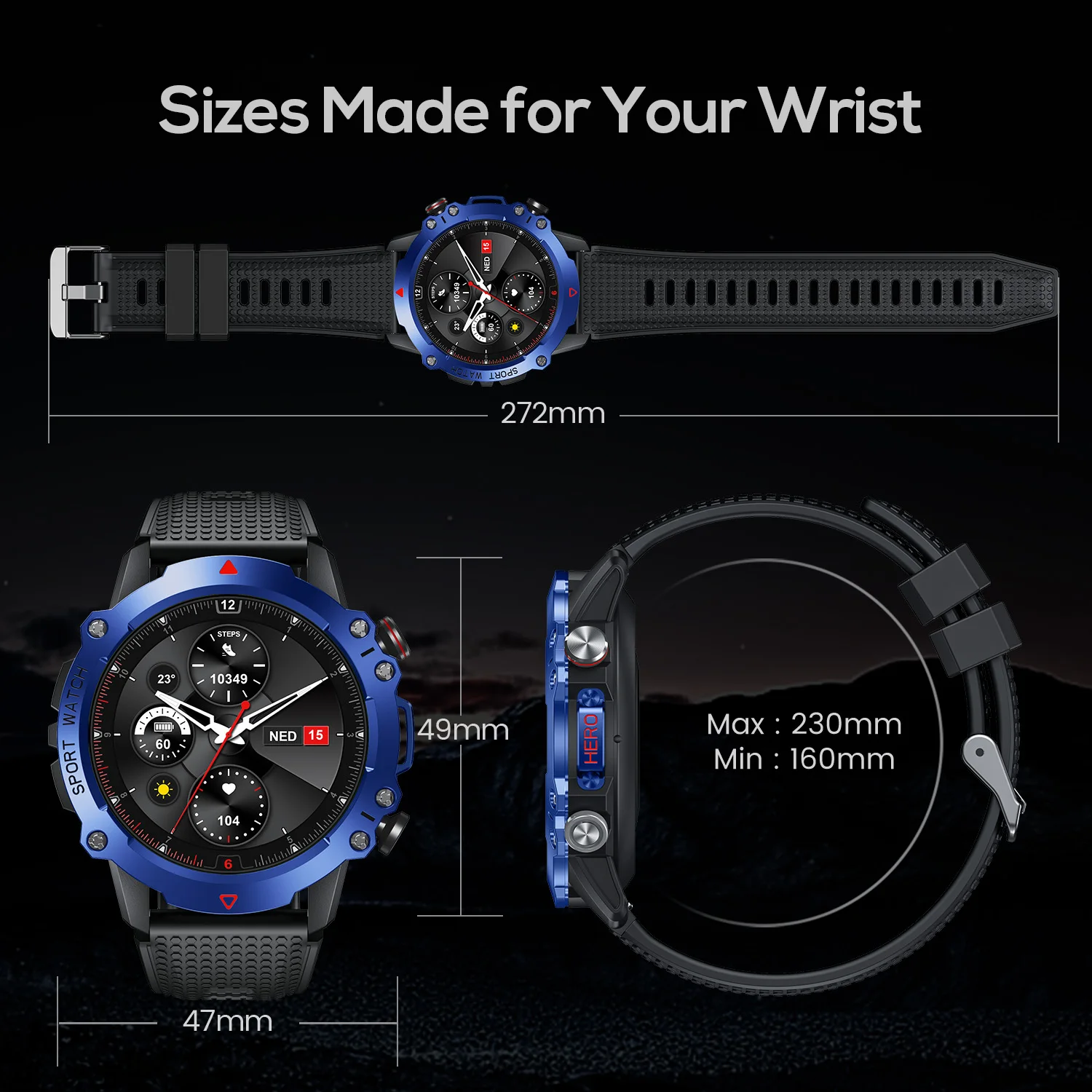 ساعة ذكية للرجال 450 مللي أمبير في الساعة رياضية خارجية بلوتوث مكالمة IP68 مقاومة للماء ساعة ذكية للرجال IOS أندرويد السنة الجديدة/هدية عيد الحب