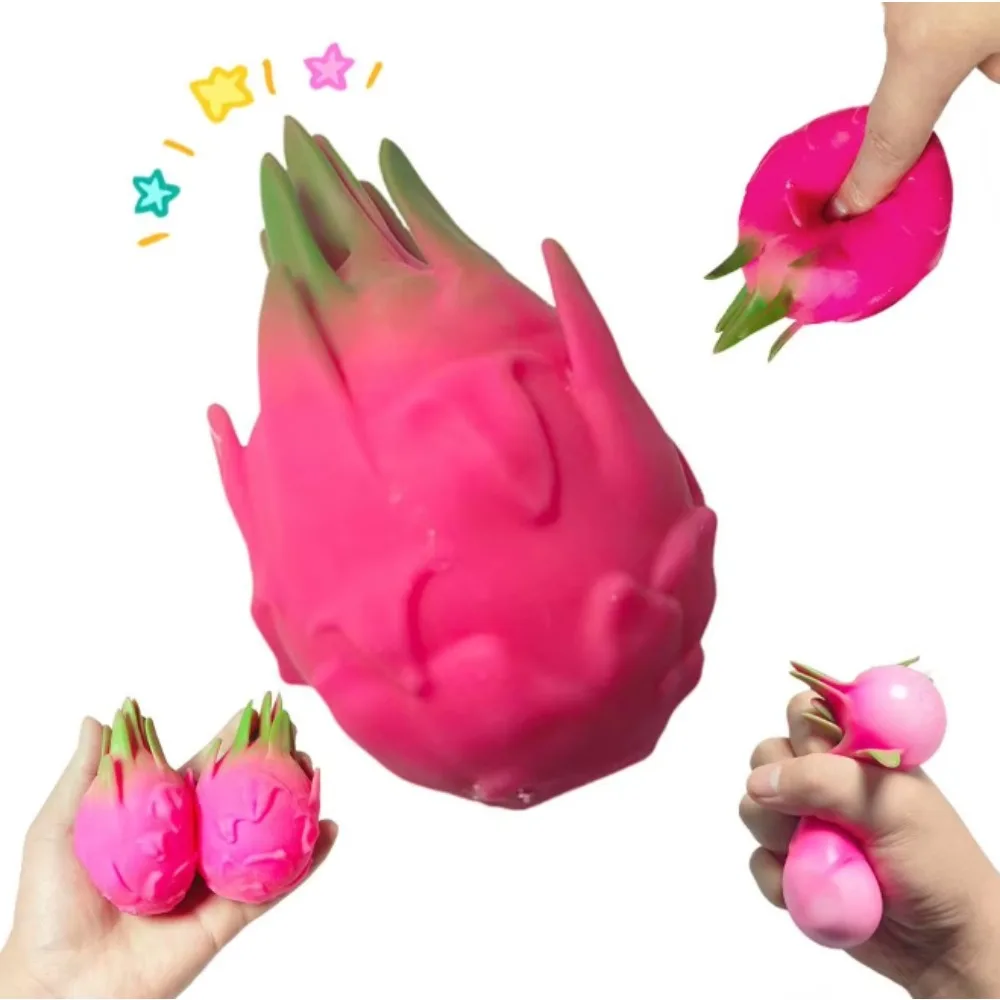 Bola de Apertar Fruta do Dragão, Brinquedo Sensorial Anti-stress, Simulação de Fruta, Bolas de Apertar para Crianças