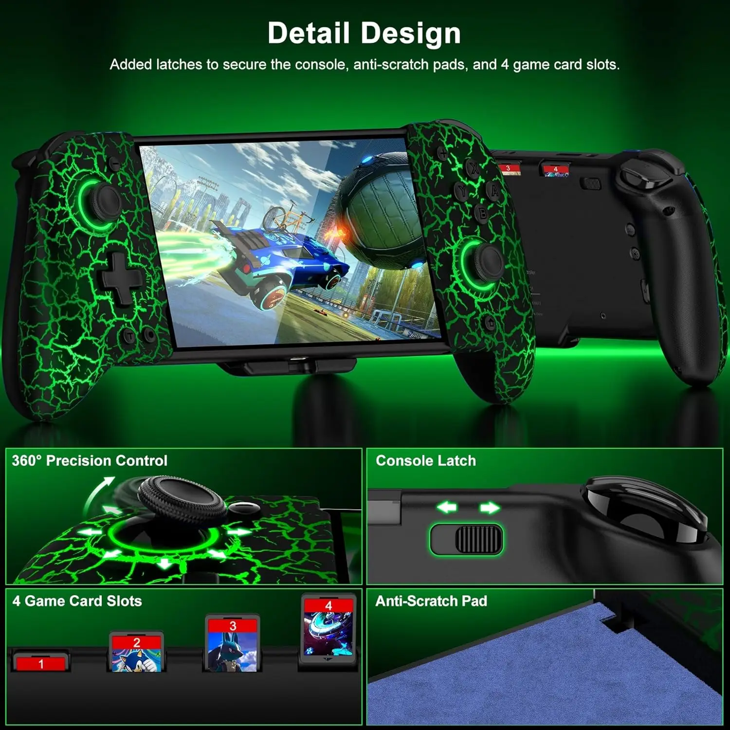 وحدة تحكم DinoFire Switch، للتبديل Joy Con، وحدة تحكم Joypad من قطعة واحدة لوضع Nintendo Switch OLED المحمول