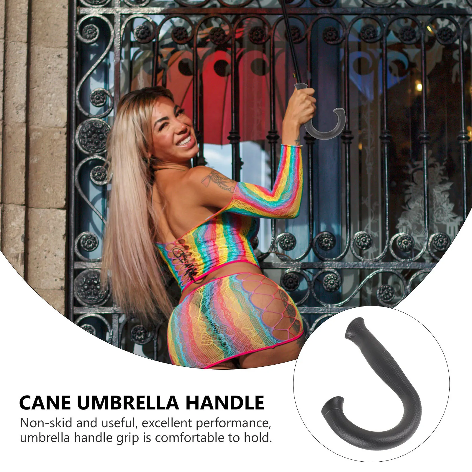 

Umbrella Handle Grip Replacement Plastic Folding Rain Umbrella Handle Repair Part Windproof Strong Non-Skid Comfortable Grip