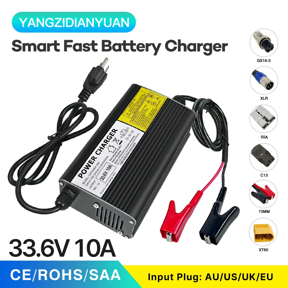 

33.6V 10A lithium battery charger 8S 30V charger for 30V power tools intelligent and efficient charging power adapter with fan