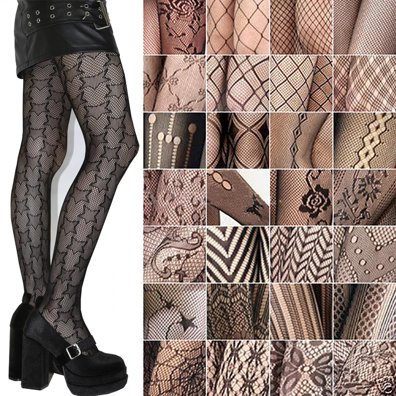 Woman Girls Fashion Gothic Fishnet Stockings Snake Skull Stripeds Socks Mesh Tights Panties Lolita Plus Size Pantyhose Leggings