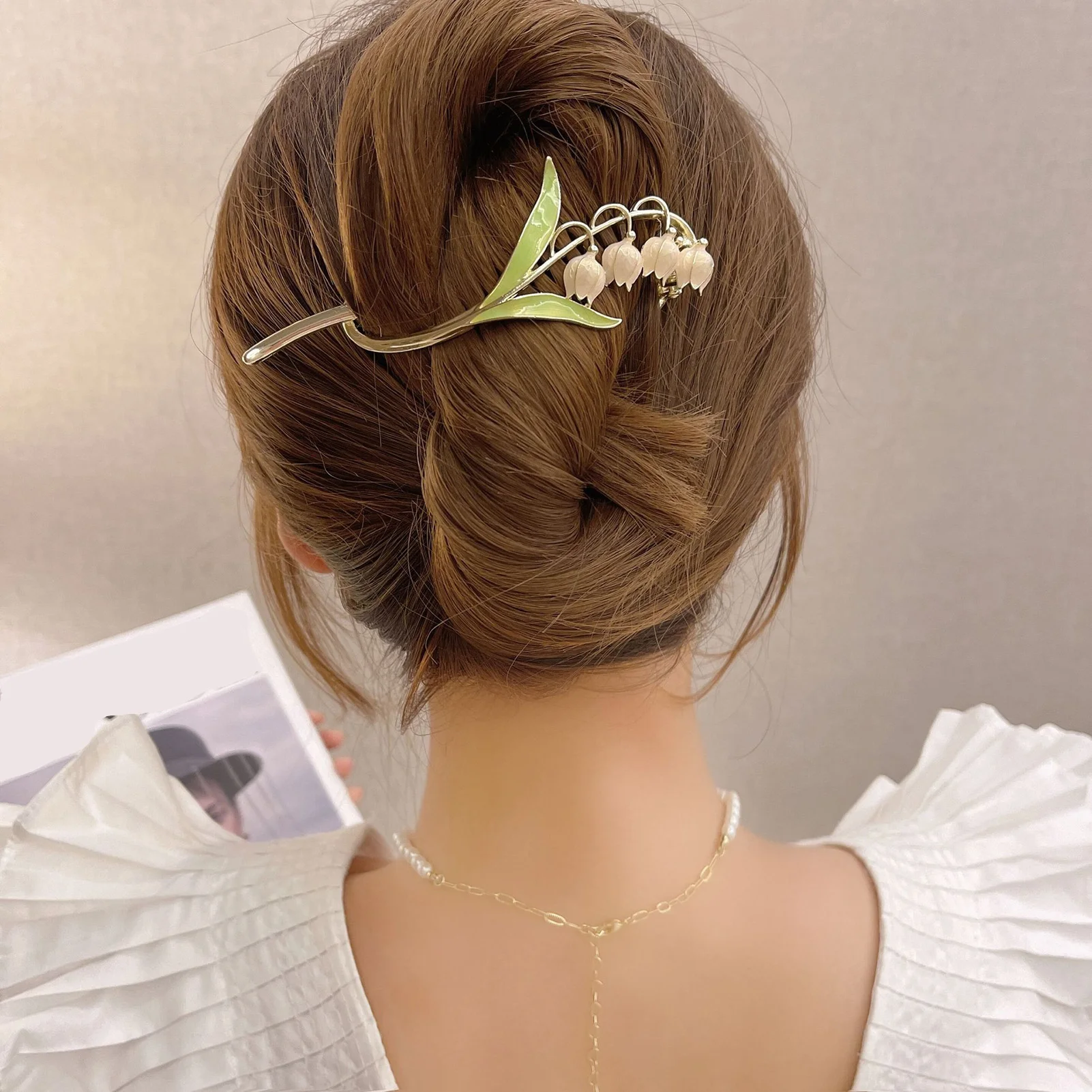 Female Back Head Flower Hairpin Color Remains Scratch Resistant Hair Clip for Women Girls Hair Styling Accessories