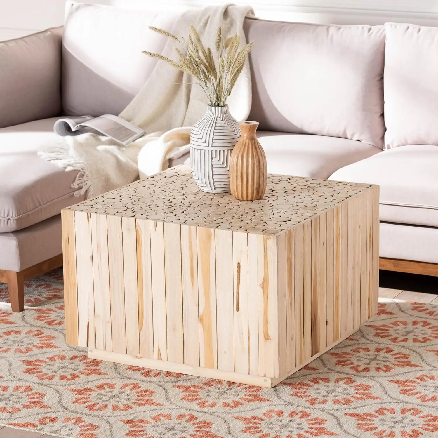 Augusta Natural Teak Wood Coffee Table